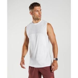 Gymshark Apex Seamless Tank Top Men’s Small White Active Workout Gym Breathable